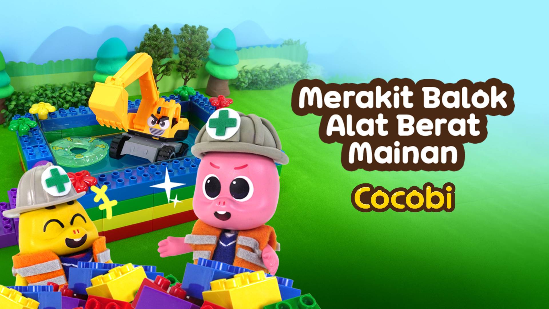 Merakit Balok Alat Berat Mainan Cocobi