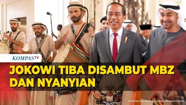 Jokowi Disambut Langsung MBZ Saat TIba di Abu Dhabi, Diiringi Pukulan Alat Musik