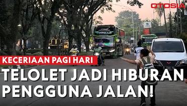 Momen Unik Bus Main Telolet Saat Melintas di Jalan, Bikin Pemotor dan Bocil Auto Kegirangan!