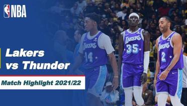 Match Highlight | LA Lakers vs Oklahoma City Thunder | NBA Regular Season 2021/22