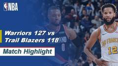 NBA I Cuplikan Pertandingan : Golden State Warriors 127 vs Portland Trail Blazers 118