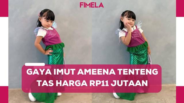 Pose Centil Menggemaskan Ameena Atta Jadi Mermaid Sambil Tenteng Tas Branded Seharga Rp11 Jutaan