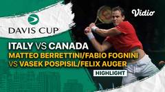 Highlights | Semifinal: Italy vs Canada | Matteo Berrettini/Fabio Fognini vs Vasek Pospisil/Felix Auger Aiassime | Davis Cup 2022
