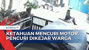 Aksi Pencurian Sepeda Motor di Banten Terekam CCTV, Pelaku Dikejar Warga!