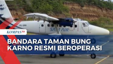 Perdana, Pesawat SAM Air Mendarat di Bandara Taman Bung Karno Siau