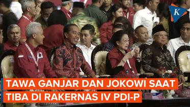 Megawati, Jokowi hingga Ganjar Disambut Meriah saat Tiba di Rakernas IV PDI-P