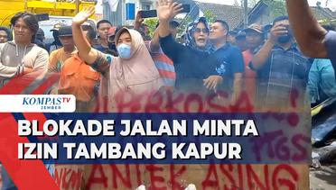 Aksi Blokade Jalan Tuntut Pemberian Izin Tambang Kapur Gunung Sadeng