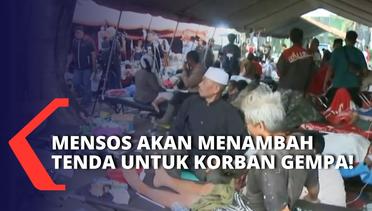 Menteri Sosial Tri Rismaharini Sebut Akan Menambah Tenda untuk Korban Gempa Cianjur