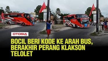 Duel Telolet Heboh, Bocil Ajak Bus Mainkan Klakson, Tak Disangka Bus di Belakang Ikut Berpartisipasi