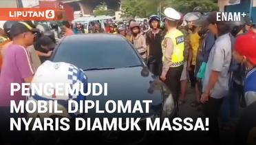 Emosi! Warga Nyaris Massa Mobil Diplomat yang Tabrak Empat Orang di Jakut