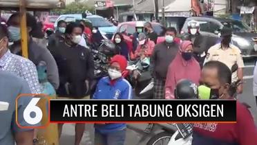 Covid-19 Melonjak, Warga di Jakarta Rela Antre Panjang untuk Membeli Tabung Oksigen | Liputan 6