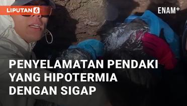 Salut! Momen Penyelamatan Pendaki yang Terkena Hipotermia Dengan Sigap