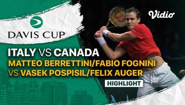 Highlights | Semifinal: Italy vs Canada | Matteo Berrettini/Fabio Fognini vs Vasek Pospisil/Felix Auger Aiassime | Davis Cup 2022