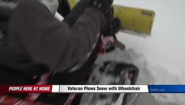 Veteran perang modifikasi kursi roda menjadi pembersih salju