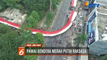 Sambut HUT RI, Bendera Merah Putih Raksasa Diarak Warga Berkeliling Bogor - Liputan6 Petang Terkini