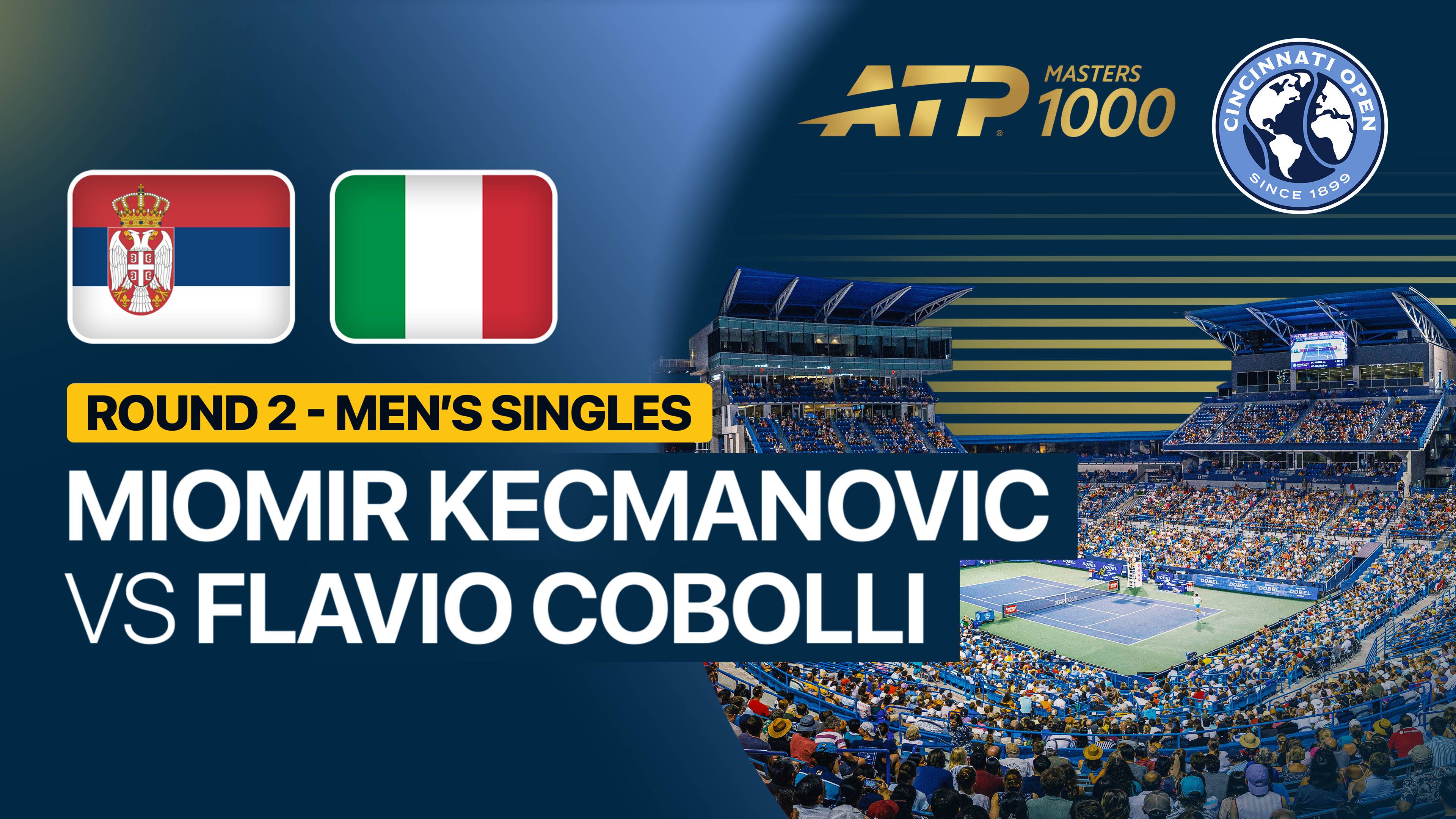 Miomir Kecmanovic vs Flavio Cobolli - Round 2 | ATP 1000: Cincinnati Open 2026