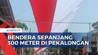 Keren! Begini Penampakan Bendera Sepanjang 300 Meter yang Hiasi Desa Kulu di Pekalongan