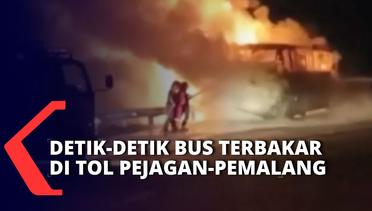 Bus dengan 40 Penumpang Terbakar di Tol Pejagan-Pemalang! Diduga Karena Arus Pendek Listrik