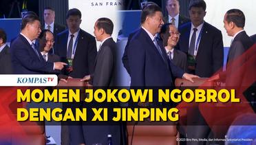 Momen Jokowi Tampak Berbincang dengan Xi Jinping di Sela APEC Economic Leaders Retreat