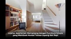 Interior Apartemen Memanjang dengan Furniture Simple yang Membuat Hunian Terasa Lapang dan Rapi