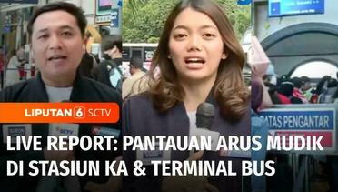 Live Report: Pantauan Arus Mudik di Stasiun Pasar Senen dan Terminal Kampung Rambutan | Liputan 6