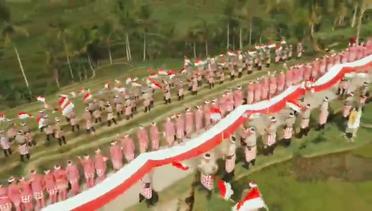 Polda Bali Pecahkan Rekor MURI, Bentangkan Merah Putih Sepanjang 1945