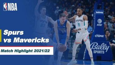 Match Highlight | Dallas Mavericks vs San Antonio Spurs | NBA Regular Season 2021/22