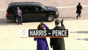 Momen Kamala Harris antar Pence Tinggalkan Capitol Hill