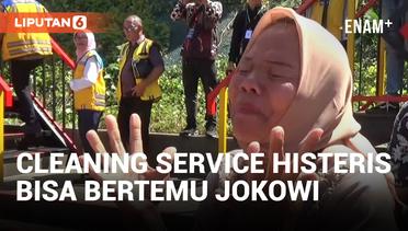 Cleaning Service di Sulawesi Utara Menangis Usai Bertemu dan Bersalaman dengan Jokowi