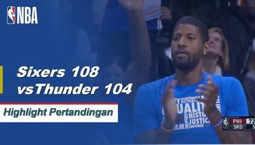 NBA I Cuplikan Pertandingan : Sixers 108 vs Thunder 104