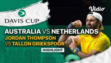 Highlights | Quarterfinal: Australia vs Netherlands | Jordan Thompson vs Tallon Griekspoor | Davis Cup 2022