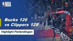 NBA | Cuplikan Hasil Pertandingan : Bucks 126 vs Clippers 128