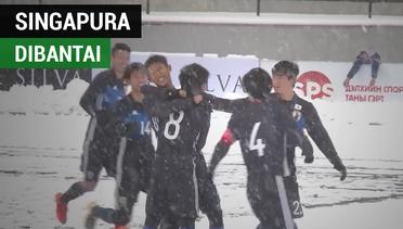 Lapangan Tertutup Salju, Tak Halangi Jepang Bantai Singapura 7-0