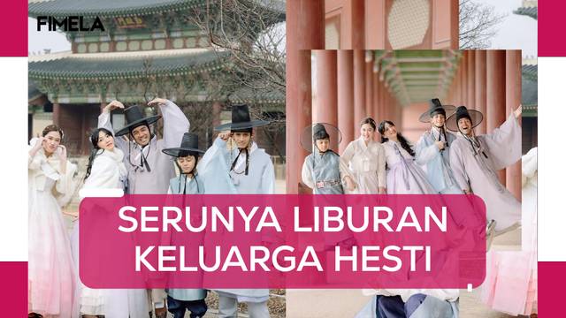 Hesti Purwadinata Bareng Suami dan Anak Pakai Hanbok, Mirip Keluarga Kerajaan di Drama Korea