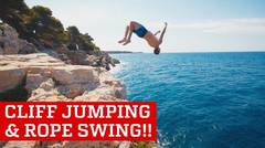 Extreme Cliff Jumping & Giant Rope Swing Daredevils