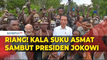 Momen Presiden Jokowi Disambut Riang saat Temui Warga Suku Asmat, Papua Selatan