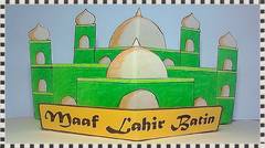 Kartu Ucapan Lebaran Masjid Bertingkat Pop up card - Lanjutan