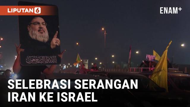 Ratusan Pendukung Hizbullah Rayakan Serangan Iran ke Israel