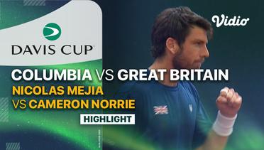 Highlights | Colombia vs Great Britain - Day 2 | Nicolas Mejia vs Cameron Norrie | Davis Cup 2023