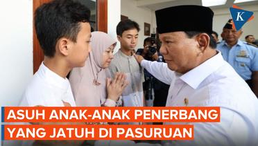 Prabowo Siap Asuh Anak-anak Perwira TNI AU yang Jatuh di Pasuruan
