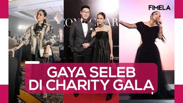 Nagita Slavina - Krisdayanti Elegan Berbusana Monokrom di Bazaar Icons Charity Gala