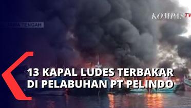 13 Kapal Nelayan di Pelabuhan PT Pelindo Terbakar, Diduga Api Karena Korsleting Listrik
