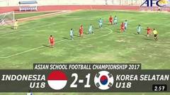 Full Highlights Timnas Pelajar Indonesia U18 vs Korsel U18 - Asian School Championship 2017