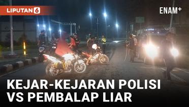 Penonton dan Pembalap Liar Berlarian Saat Dikejar Polisi di Jombang