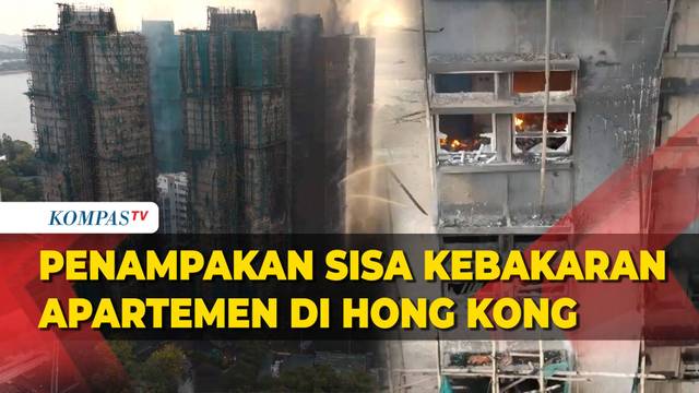 Visual Udara Penampakan Sisa Tragedi Kebakaran Apartemen di Hong Kong
