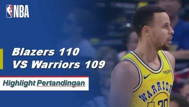 NBA | Cuplikan Hasil Pertandingan : Blazers 110 VS Warriors 109