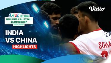 Perebutan Posisi 5 - 8: India vs China  - Highlights | 22nd Asian Men's U-20 Volleyball Championship