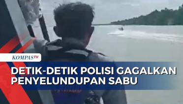 Detik-detik Polisi Gagalkan Penyelundupan Sabu dari Malaysia