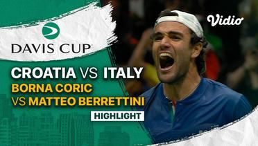 Highlights | Grup A: Croatia vs Italy | Borna Coric vs Matteo Berrettini | Davis Cup 2022