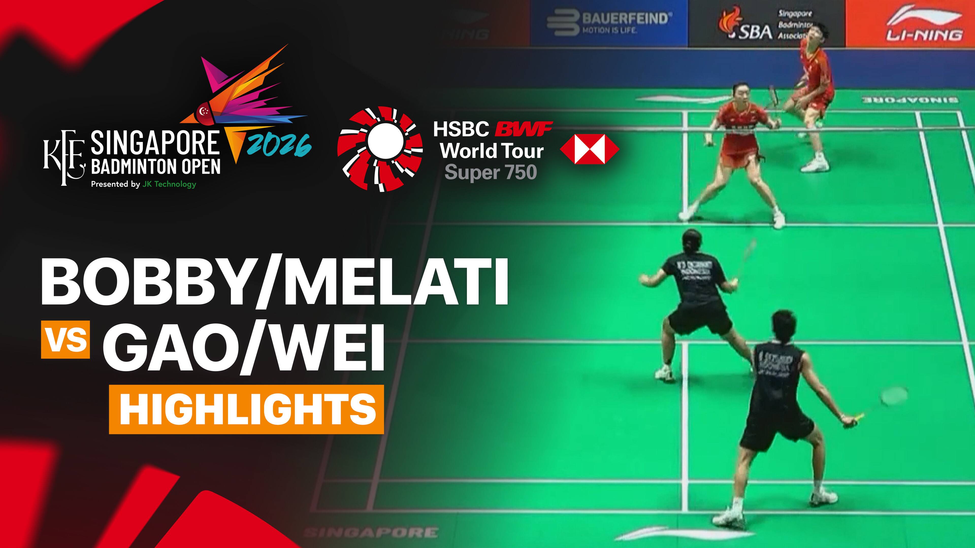 Bobby Setiabudi/Melati Daeva Oktavianti (INA) vs Gao Jia Xuan/Wei Ya Xin (CHN) - Mixed Doubles Round of 32 | KFF Singapore Open 2026